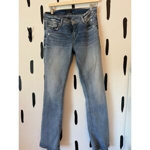 Silver Jeans Co. Elyse Slim Bootcut Distressed Light Wash Denim Jeans Women's 29
